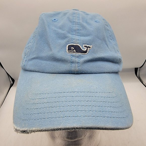 Vineyard Vines Accessories - Vineyard Vines Hat Blue Logo Whale Adjustable Baseball Adults Cap Distressed